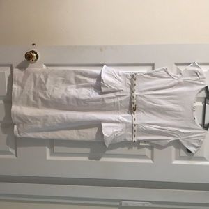 White cap sleeve peplum dress